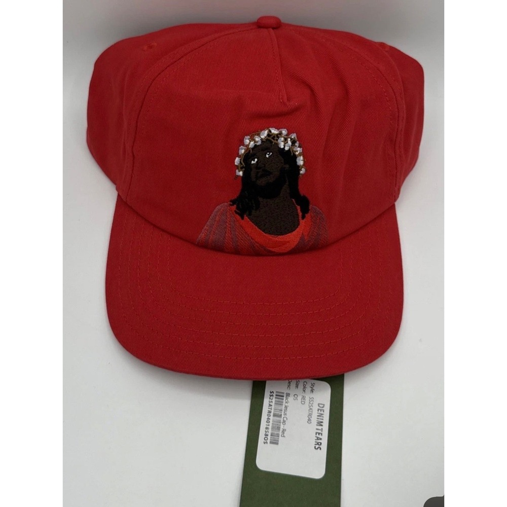 Denim Tears Black Jesus Cap Red Hat